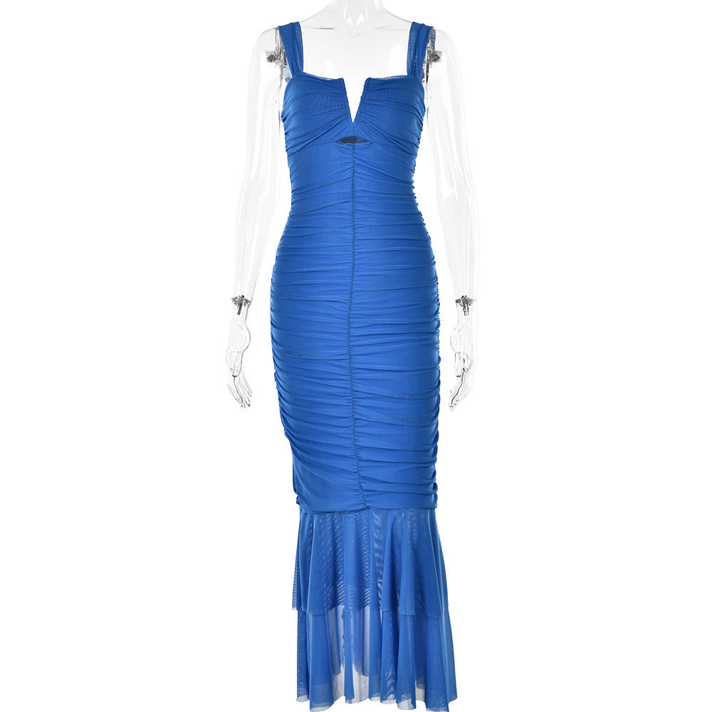 Fashionable Spring Summer Spliced Midi Dress