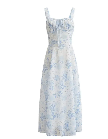 Lace-Up Midi Slip Dress