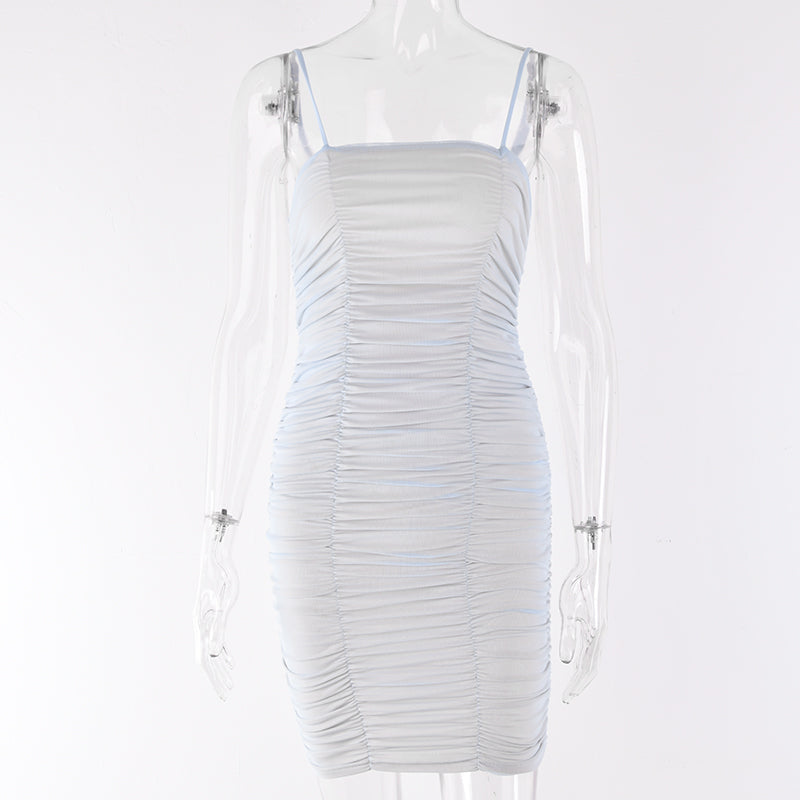 One-Shoulder Bodycon Ruffled Midi Dress