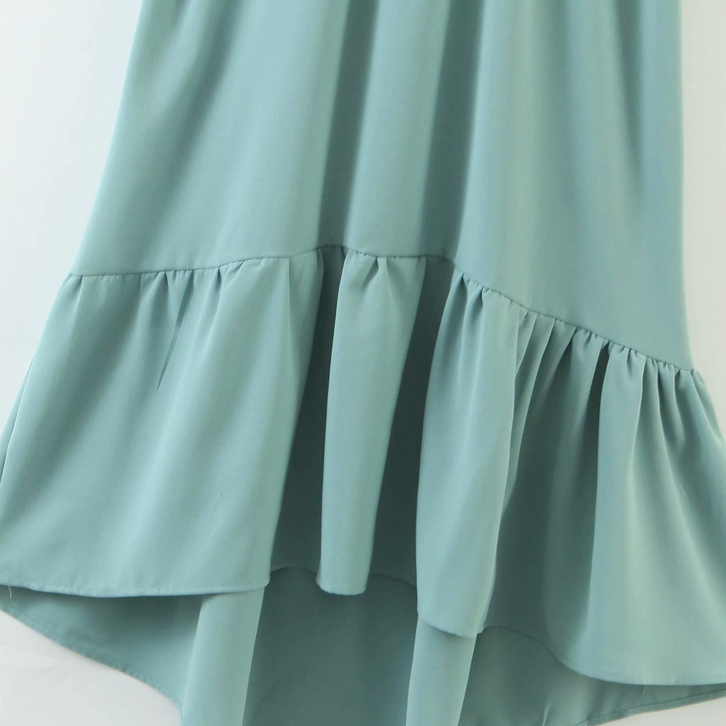 2020 Summer European Style Midi Dress with Belt