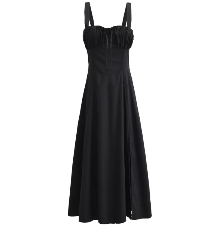 Lace-Up Midi Slip Dress