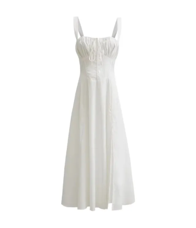 Lace-Up Midi Slip Dress
