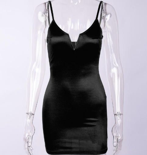 Sexy Deep V Bodycon Maxi Dress with Spaghetti Straps