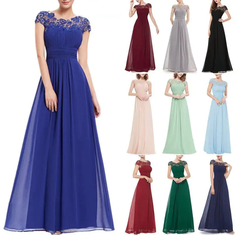 Elegant Backless Lace Maxi Dress