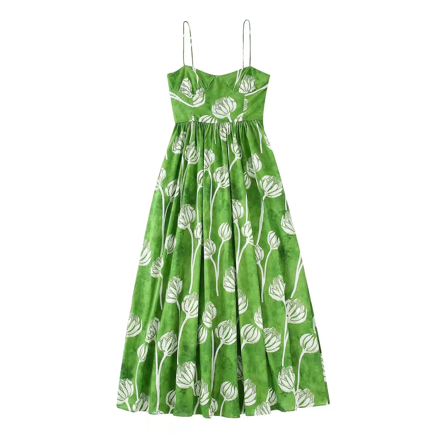 Floral Spaghetti Strap Midi Dress