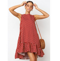 2019 Summer New Women's Ruffle Midi Dress (Polka Dot)