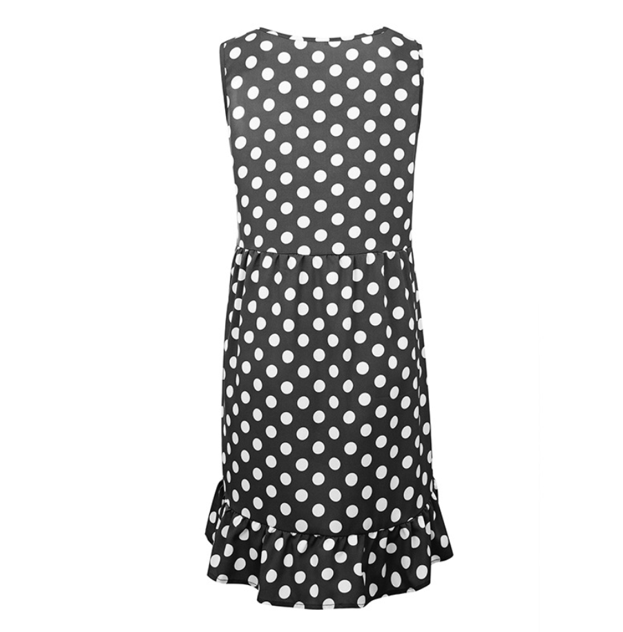 2019 Summer New Women's Ruffle Midi Dress (Polka Dot)