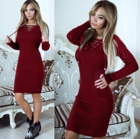 Warm Fitted Midi Dress
