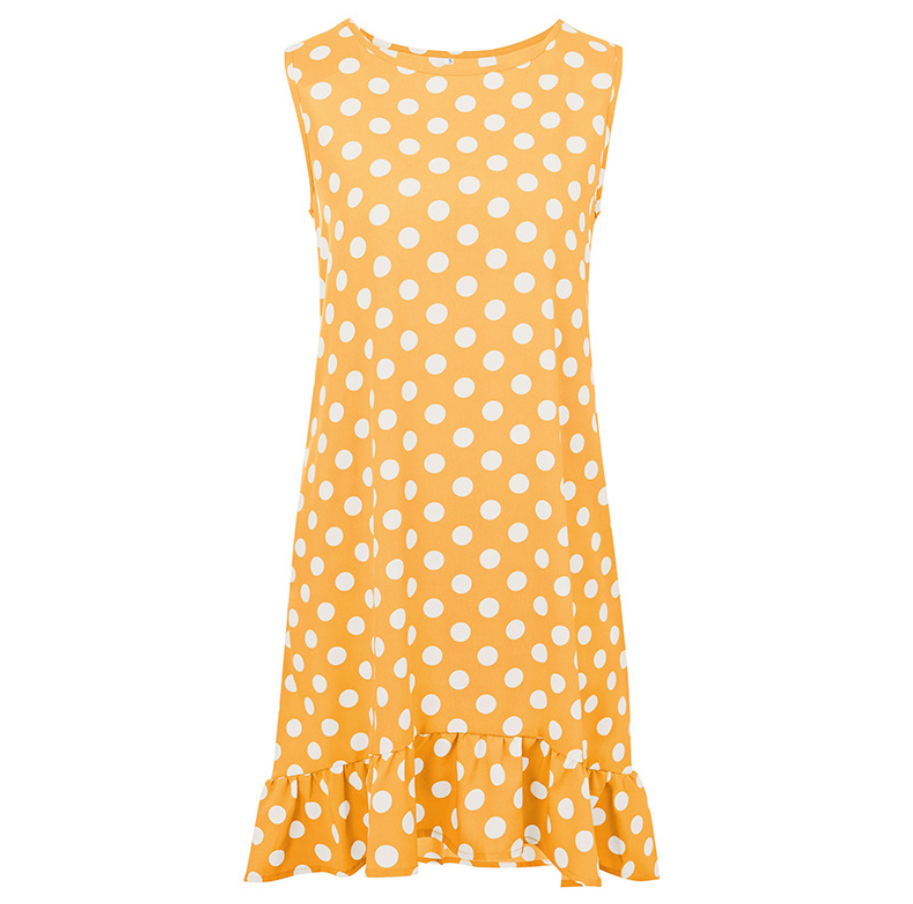 2019 Summer New Women's Ruffle Midi Dress (Polka Dot)