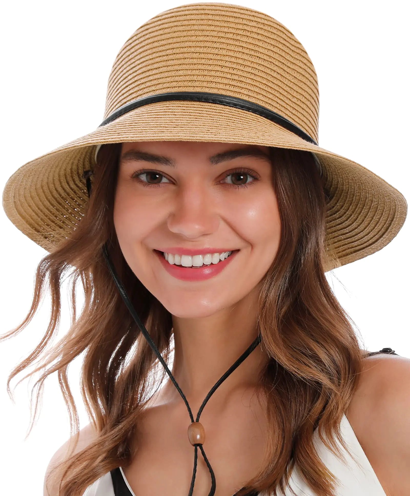 Womens Floppy Straw Sun Hat - Wide Brim